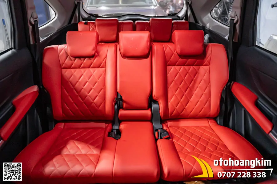 Bọc Áo Ghế Da Nappa King Màu Đỏ Cho Toyota Veloz - Ảnh 10