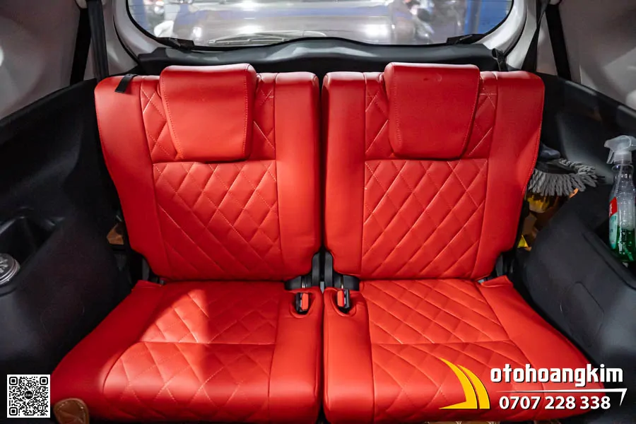 Bọc Áo Ghế Da Nappa King Màu Đỏ Cho Toyota Veloz - Ảnh 8