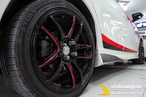 Mâm ô tô Toyota Vios 2017 viền đỏ