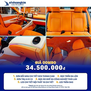 Combo Nội Thất Ô Tô Cam | Bọc Ghế, Trần, Sàn, Led