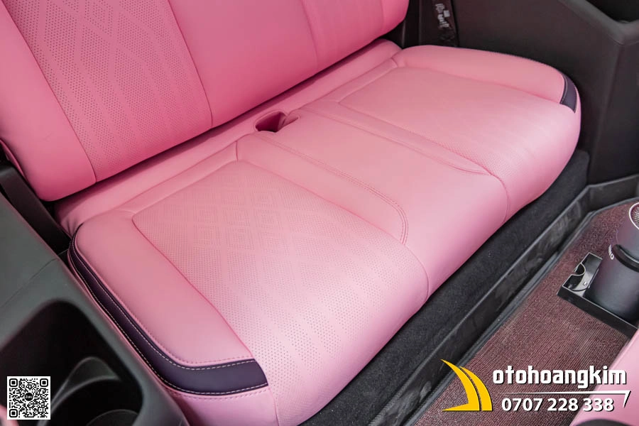Bọc ghế da VF3 phối màu hồng - tím - Ảnh 1