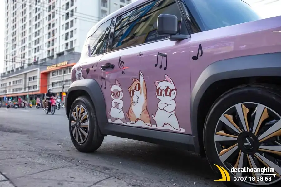 Tem xe Vinfast VF3 - Mẫu tem Mèo Vui Nhộn - Ảnh 5
