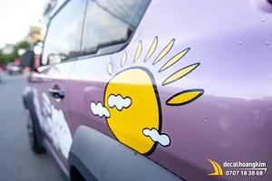 Tem xe Vinfast VF3 - Mẫu tem Mèo Vui Nhộn