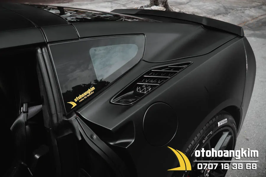 Wrap Đổi Màu Ô Tô 4 Chỗ Chevrolet Corvette Màu Satin BLACK - Ảnh 5