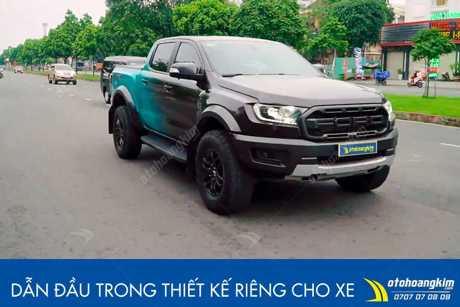 Dán đổi màu chuyển sắc xanh đen Ford Ranger Raptor - Ảnh 4