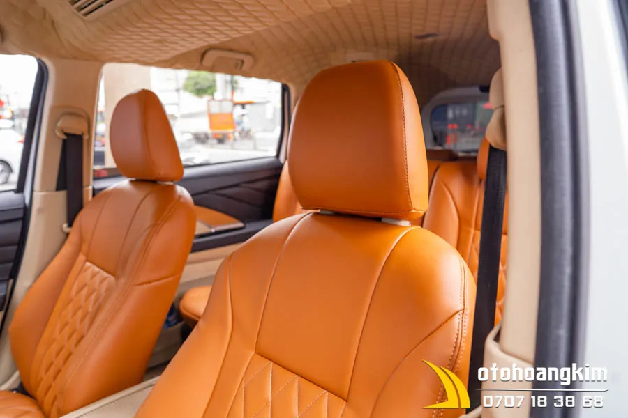 Áo Ghế 7 Chỗ Mitsubishi Xpander Da CN Thái Lan Bỏ Nỉ Màu Nâu - Ảnh 2