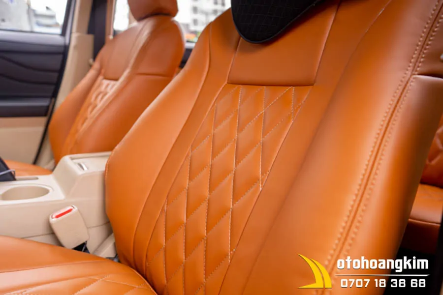 Áo Ghế 7 Chỗ Mitsubishi Xpander Da CN Thái Lan Bỏ Nỉ Màu Nâu - Ảnh 4