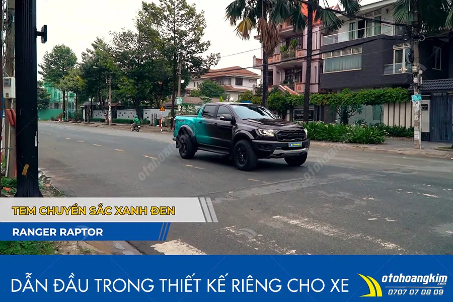 Dán đổi màu chuyển sắc xanh đen Ford Ranger Raptor - Ảnh 7