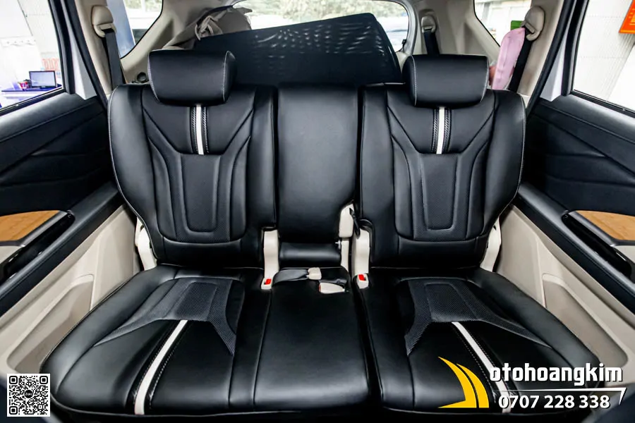 Bọc Áo Ghế Da Nappa King 7 Màu Đen Phối Kem Cho Xpander  - Ảnh 3