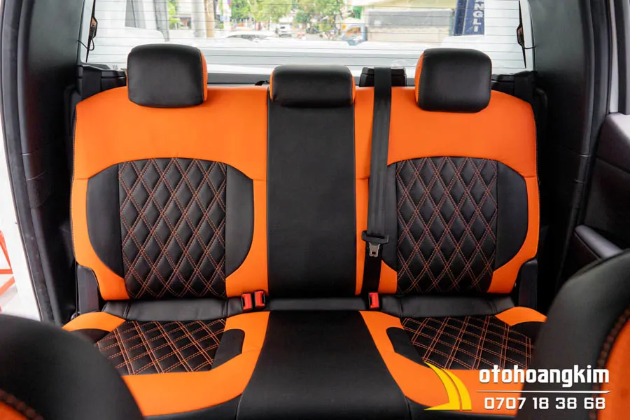 Bọc Ghế Da Simili Ford Ranger Màu Cam Đen - Ảnh 9