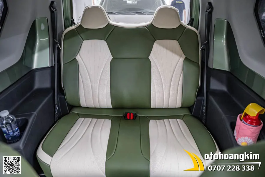 Bọc ghế da VF3 màu xanh Olive - Ảnh 7