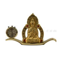 Tượng phật vàng quan âm LỬA ngồi lá (đồng hồ)