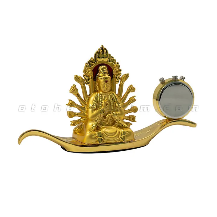 Tượng phật vàng quan âm NGHÌN TAY ngồi lá (đồng hồ) - Ảnh 2