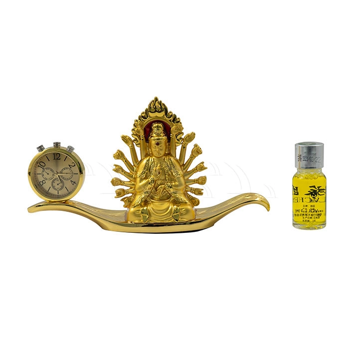 Tượng phật vàng quan âm NGHÌN TAY ngồi lá (đồng hồ) - Ảnh 1