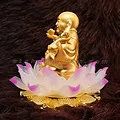 Tượng phật Di Lặc mạ vàng có đèn - ảnh 2