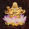 Tượng phật Di Lặc mạ vàng có đèn - ảnh 1