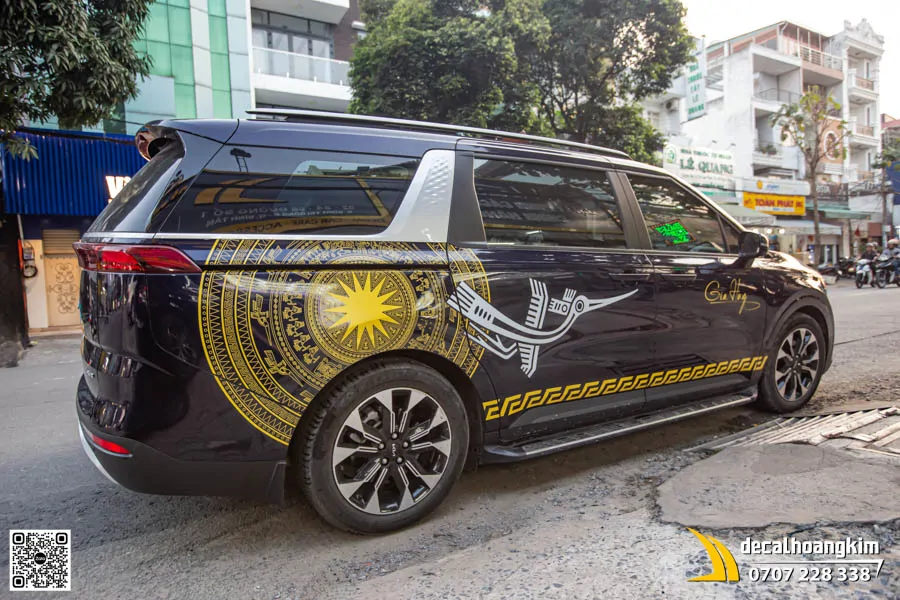 Dán Tem Xe Trống Đồng Chim Lạc Thiết Kế Riêng Cho Carnival  - Ảnh 5