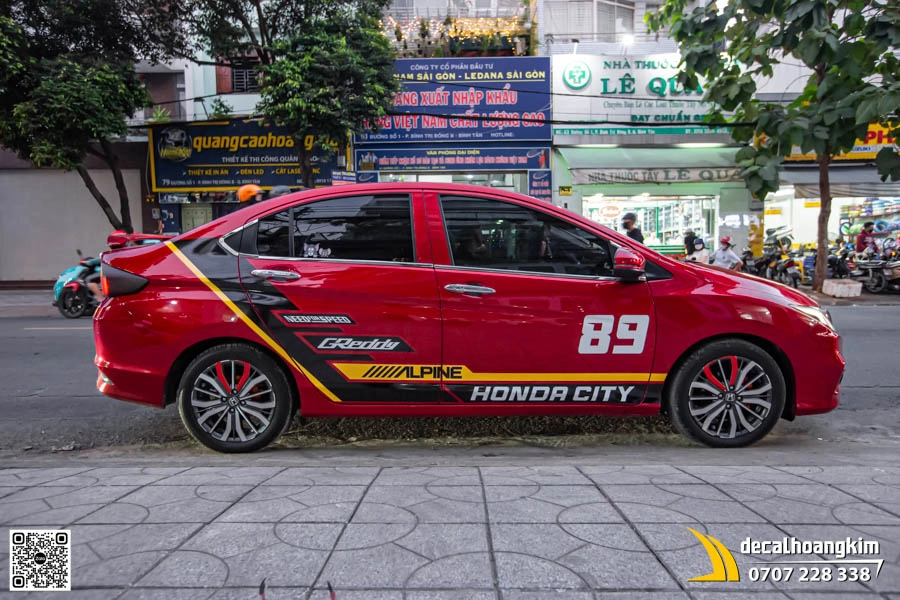 Dán Tem Xe Honda City Thiết Kế Racing 89 90 Thể Thao - Ảnh 1