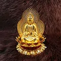 Tượng phật Quan Âm hoa sen mạ vàng - ảnh 1
