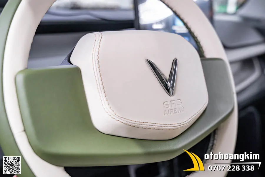 Bọc vô lăng VF3 màu xanh Olive - Ảnh 7