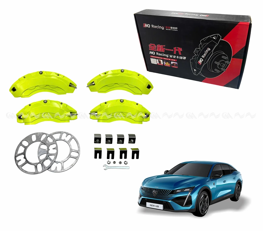  Ốp má phanh HQ Racing Peugeot 408 2022 xanh chuối - Ảnh 1