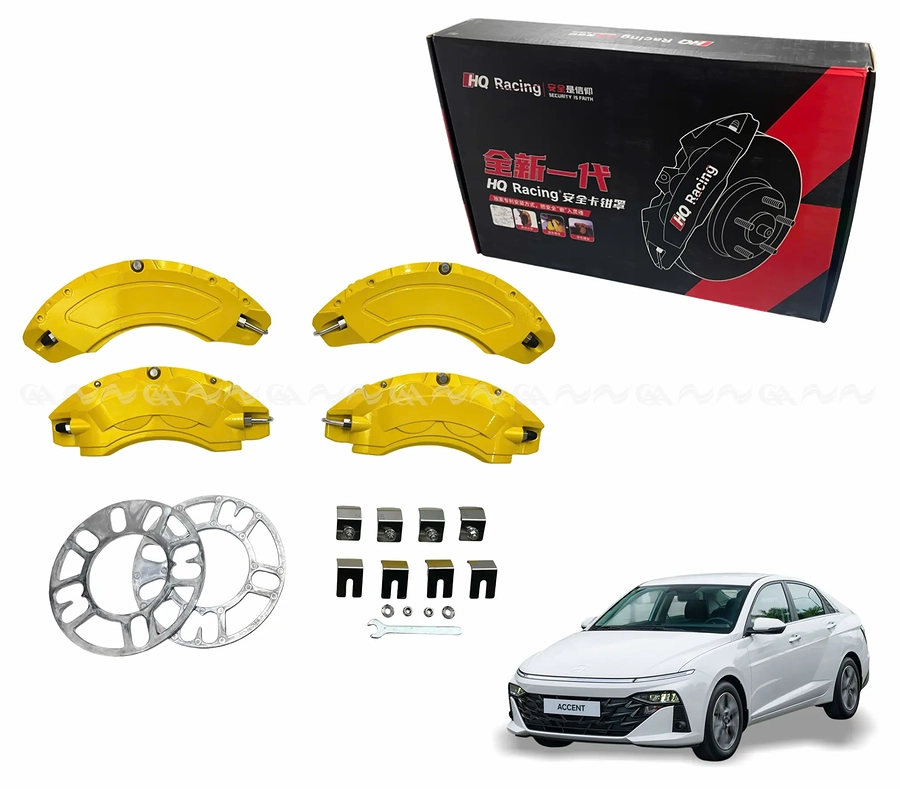 Ốp má phanh HQ Racing Accent 2024 vàng - Ảnh 1