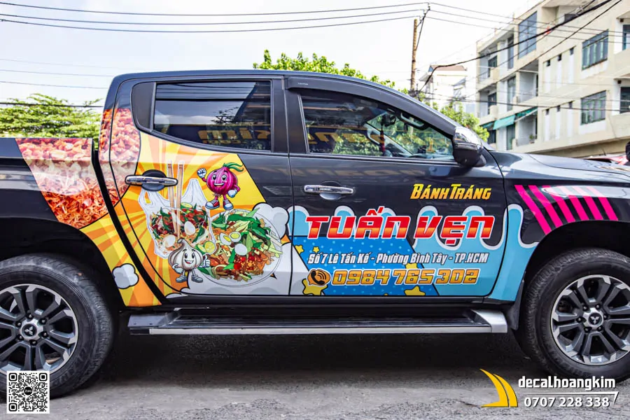 Dán Tem Quảng Cáo "Bánh Tráng Tuấn Vẹn" Xe Triton  - Ảnh 3