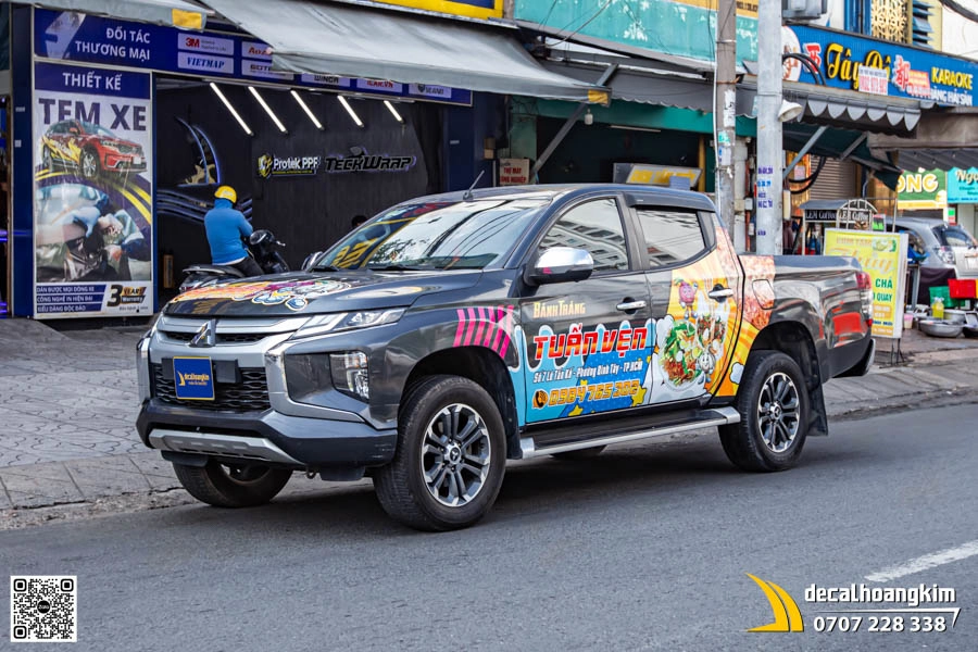 Dán Tem Quảng Cáo "Bánh Tráng Tuấn Vẹn" Xe Triton  - Ảnh 1