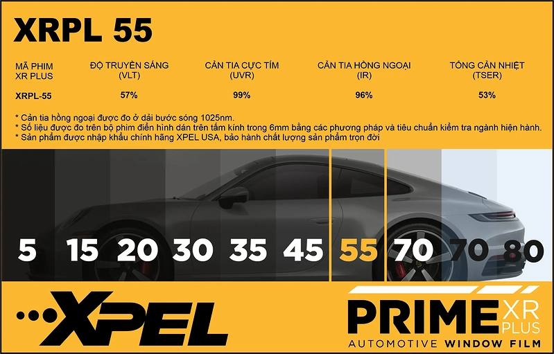 Phim cách nhiệt XPEL XRPL-55 kính lái cho Lexus RX 300