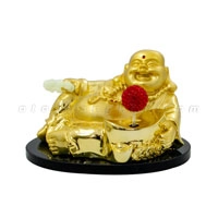 Tượng phật vàng Di lặc nằm đế thủy tinh có năng lượng