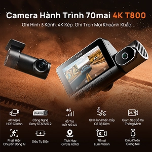 Camera hành trình 70mai T800 ghi hình 3 kênh 256G