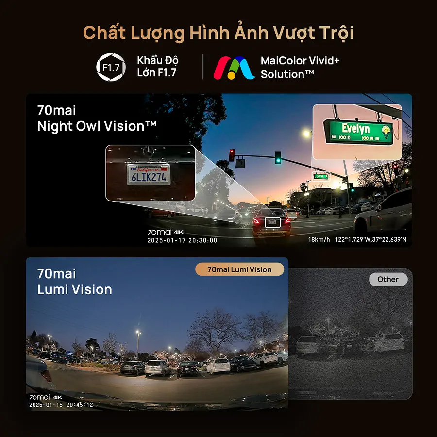 Camera hành trình 70mai T800 ghi hình 3 kênh 256G - Ảnh 6