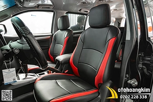 Bọc ghế da Chevrolet Trailblazer - Da Nappa King phối màu Đen Đỏ thể thao
