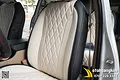 Bọc áo ghế da Nappa xe Sedona - Phối màu Trắng Đen hiện đại - ảnh 7