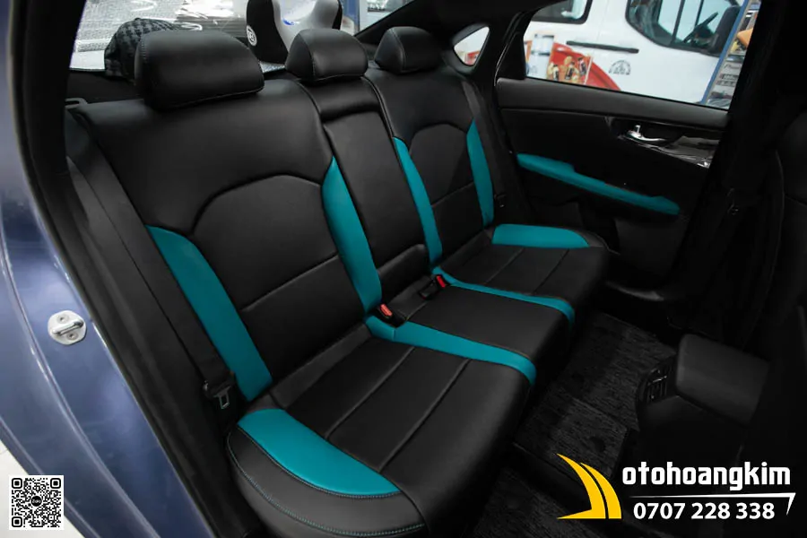 Bọc áo ghế da Nappa King Kia Cerato - Phối màu Đen Xanh cá tính
 - Ảnh 4