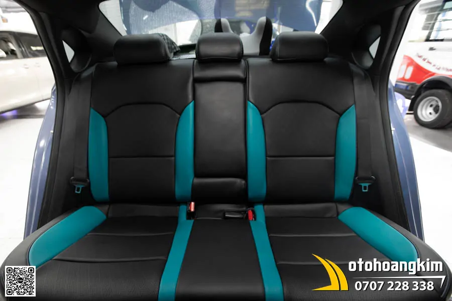 Bọc áo ghế da Nappa King Kia Cerato - Phối màu Đen Xanh cá tính
 - Ảnh 5