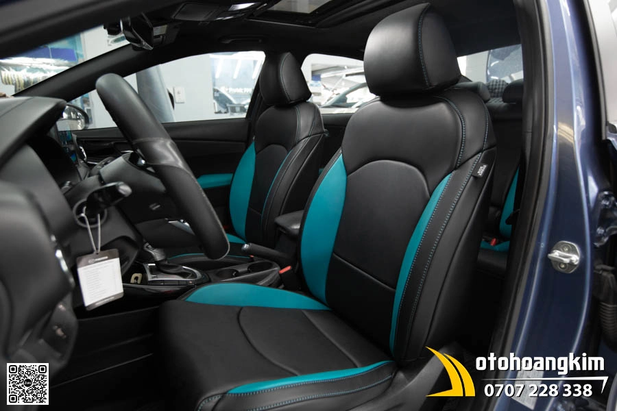 Bọc áo ghế da Nappa King Kia Cerato - Phối màu Đen Xanh cá tính
 - Ảnh 1