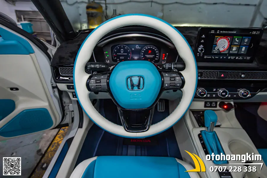 Đổi màu nội thất Honda Civic - Trắng xanh - Ảnh 4