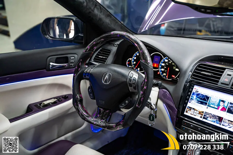 Acura nâng cấp vô lăng Carbon nhũ tím - Ảnh 4
