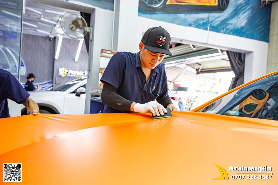 Camry dán đổi màu Cam Nhám (Matte Orange) - Ảnh 6
