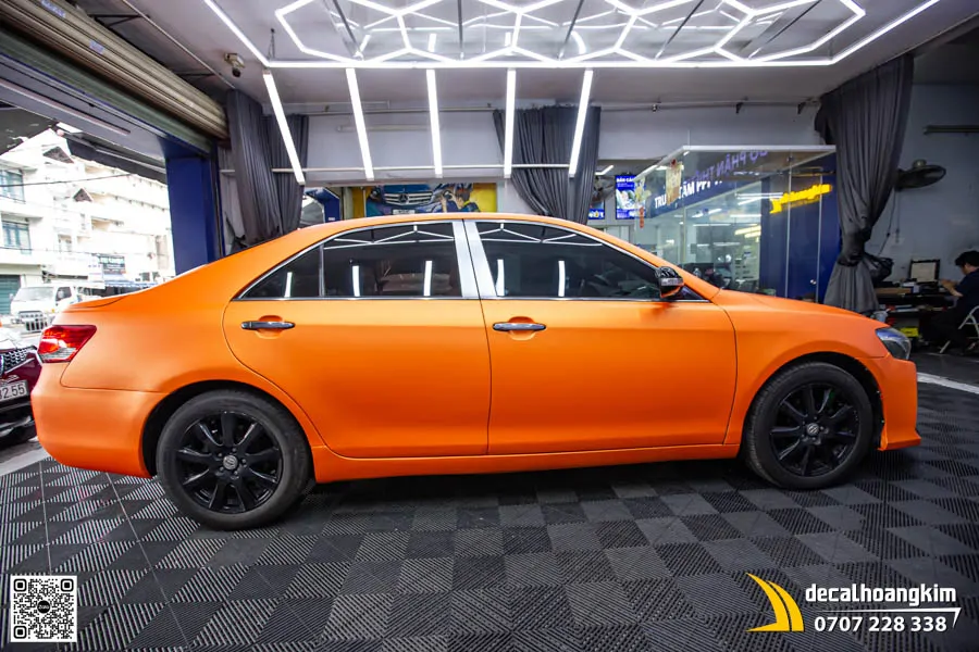 Camry dán đổi màu Cam Nhám (Matte Orange) - Ảnh 2