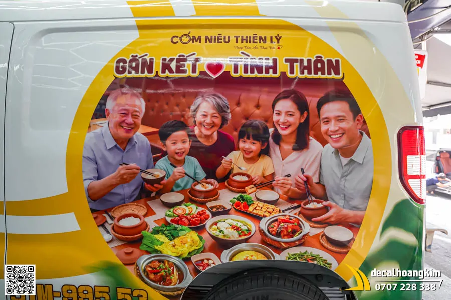 Dán tem quảng cáo xe EC Van Cơm Niêu Thiên Lý  - Ảnh 6