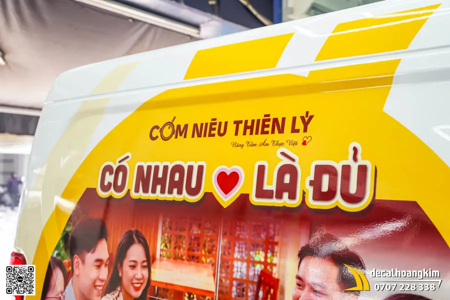 Dán tem quảng cáo xe EC Van Cơm Niêu Thiên Lý  - Ảnh 3