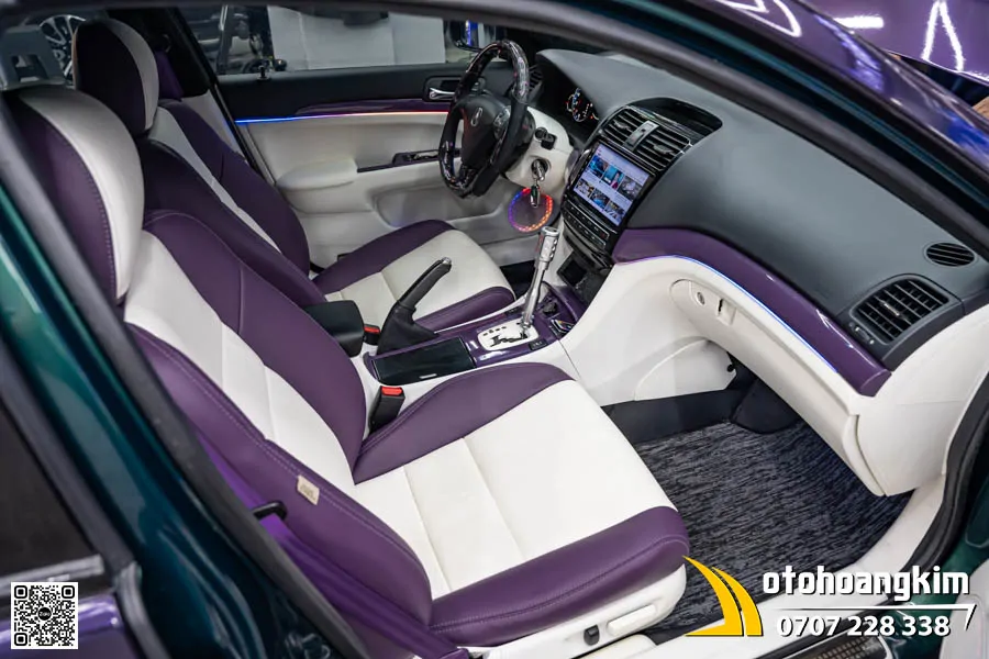 Bọc áo ghế da Nappa Acura - Phối màu Trắng Tím Đẳng Cấp
 - Ảnh 2