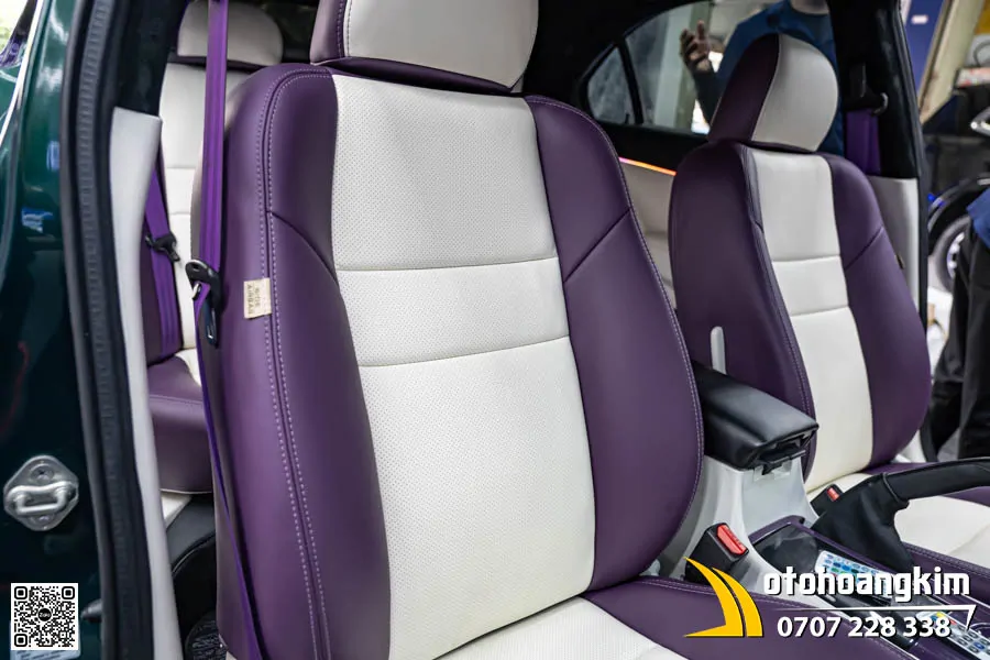 Bọc áo ghế da Nappa Acura - Phối màu Trắng Tím Đẳng Cấp
 - Ảnh 5
