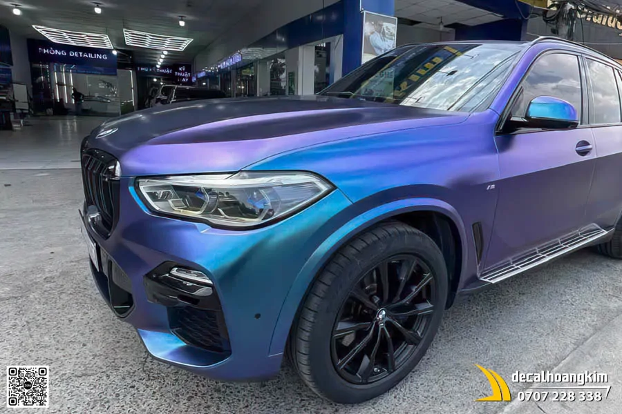 Wrap Full Xe Đổi Màu BMW Xanh Chuyển Tím Sành Điệu Và Cuốn Hút - Ảnh 3