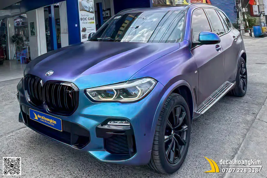 Wrap Full Xe Đổi Màu BMW Xanh Chuyển Tím Sành Điệu Và Cuốn Hút - Ảnh 1
