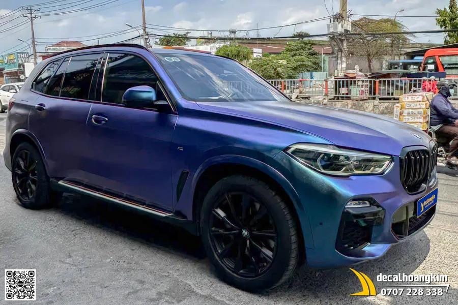 Wrap Full Xe Đổi Màu BMW Xanh Chuyển Tím Sành Điệu Và Cuốn Hút - Ảnh 4