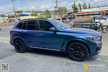 Wrap Full Xe Đổi Màu BMW Xanh Chuyển Tím Sành Điệu Và Cuốn Hút