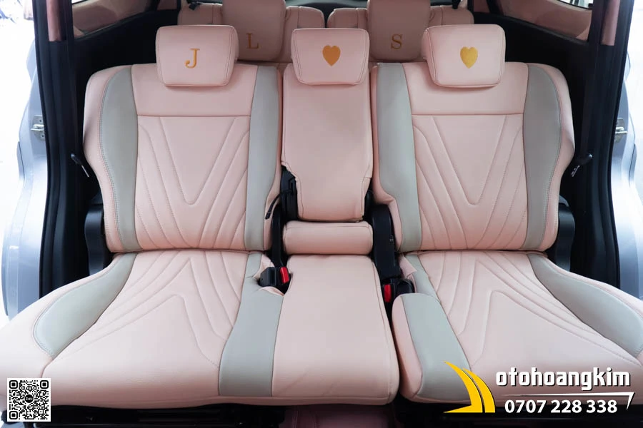 Bọc Ghế Da Nappa King Hồng - Xám Cho Xe Toyota Veloz Cross - Ảnh 1